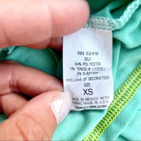 Trina Turk Recreation Aqua Draped Active Tank - Picture 7 of 8